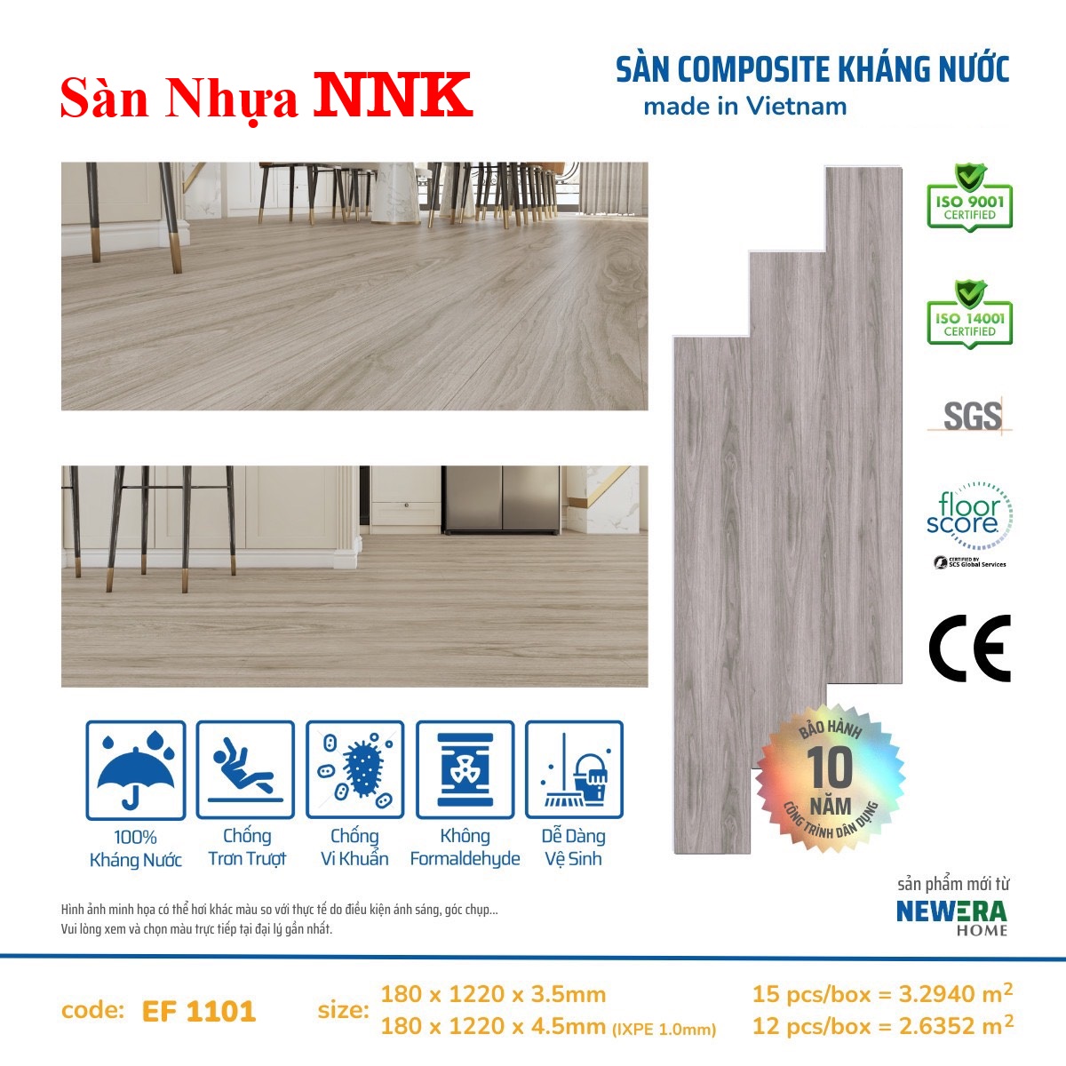 Sàn nhựa hèm khoá mẫu mới NNK 05 tại Dầu Tiếng 